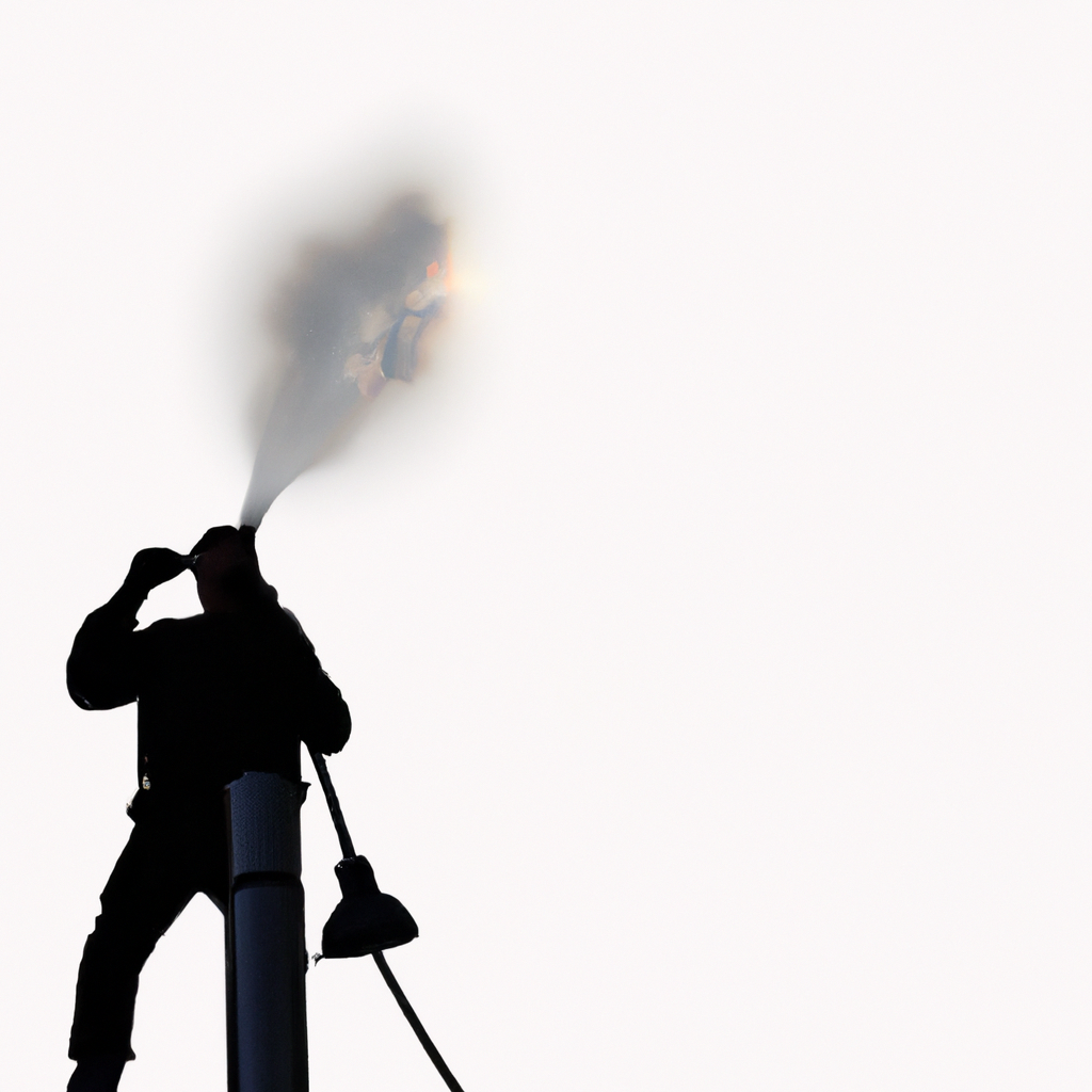 Technician cleaning a chimney with a professional brush and HEPA vacuum